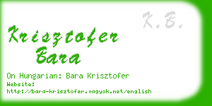 krisztofer bara business card